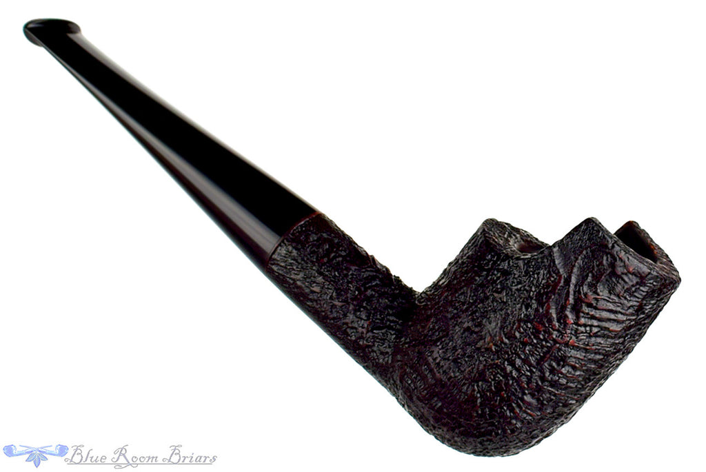 Jesse Jones Pipe Dark Blast Windshield Billiard, Blue Room Briars, dunhill shape, unique, jones, taper, tapered stem, billiard, sandblast, sand blast, darkblast, redblast, red blast, new pipe, unsmoked, bowl coat, production pipe, factory pipe, budget pipe, briar, briar pipe, tobacco pipe, wood pipe, wooden pipe, briar-pipe, smoking pipe, smoking hobby, ebonite, vulcanite, pipe stem, pipe mortise, stem, mortise, button, draft hole, grain, estate pipe, estate, refurbished, used pipe, refurbished pipe, estate