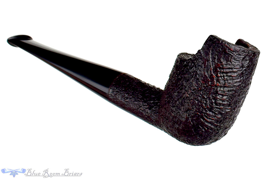 Jesse Jones Pipe Dark Blast Windshield Billiard, Blue Room Briars, dunhill shape, unique, jones, taper, tapered stem, billiard, sandblast, sand blast, darkblast, redblast, red blast, new pipe, unsmoked, bowl coat, production pipe, factory pipe, budget pipe, briar, briar pipe, tobacco pipe, wood pipe, wooden pipe, briar-pipe, smoking pipe, smoking hobby, ebonite, vulcanite, pipe stem, pipe mortise, stem, mortise, button, draft hole, grain, estate pipe, estate, refurbished, used pipe, refurbished pipe, estate