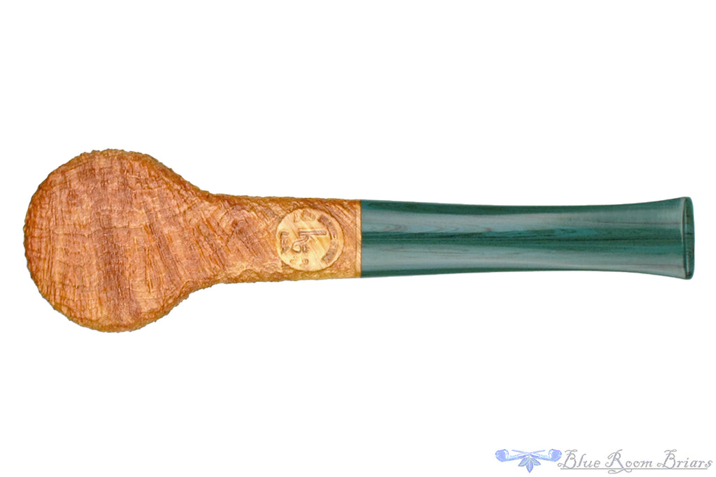 Blue Room Briars is proud to present this Nate King Pipe 667 Tan Blast Pot with Jade Brindle