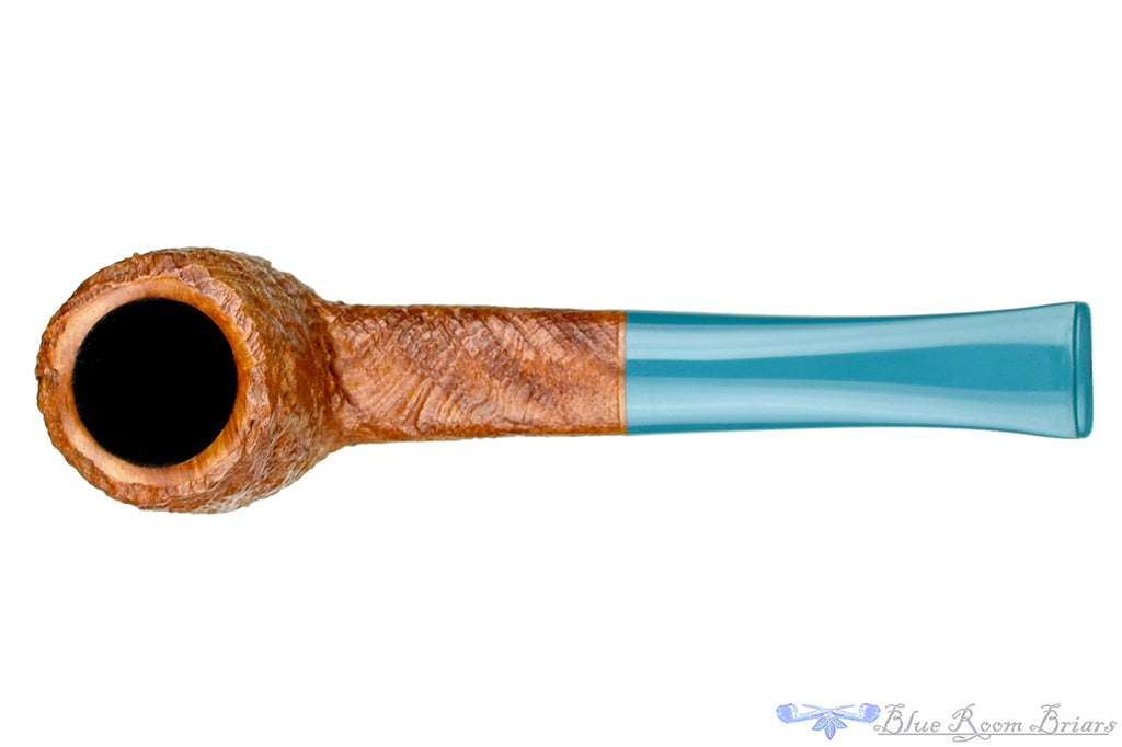 Blue Room Briars is proud to present this Nate King Pipe 668 Tan Blast Pot with Ebonite