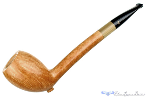 Joseph Skoda Pipe Cracked Shell Bent Apple with Brindle and Ivorite