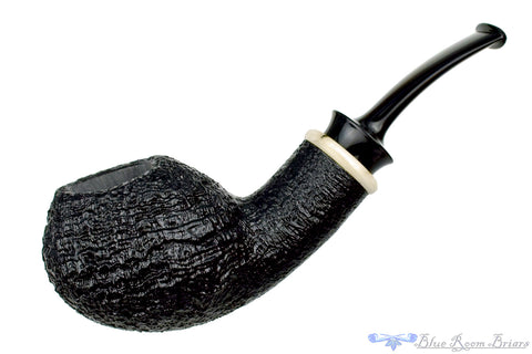 Bill Shalosky Pipe 532 Black Blast Brow Burner with Fordite and Brindle