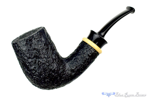 Bill Shalosky Pipe 582 Bent Contrast Blast Tomato with Mammoth Ivory