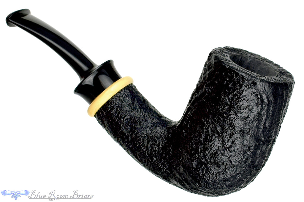 Blue Room Briars is proud to present this Bill Shalosky Pipe Bent Sandblast Billiard with Boxwood