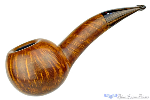 Dr. Bob Pipe (PPP) Large Bent Carved and Partial Blast Apple with Acrylic and Brindle