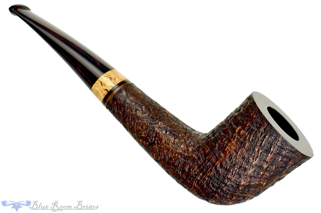 Blue Room Briars is proud to present this Jerry Crawford Pipe Dark Blast Zulu with Masur Birch Insert and Brindle