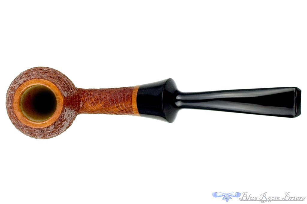 Blue Room Briars is proud to present this Russ Cook Pipe 2308 Bent Tall and Long Sandblast Rhodesian