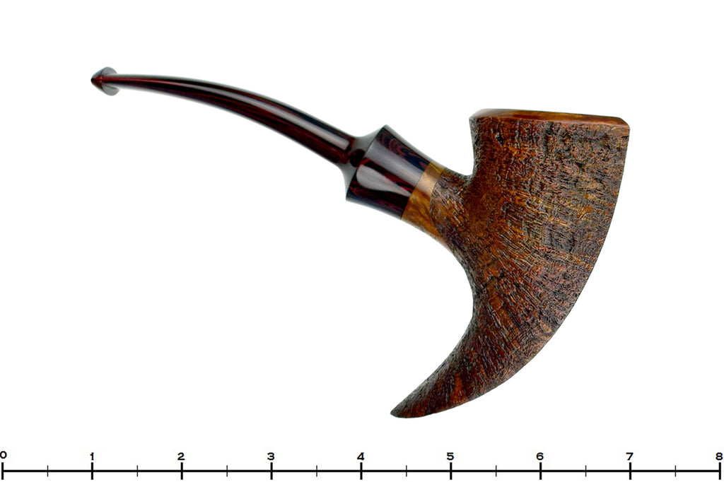 Blue Room Briars is proud to present this Russ Cook Pipe 2312 Large Sandblast Diamond Shaped Pickaxe with Brindle