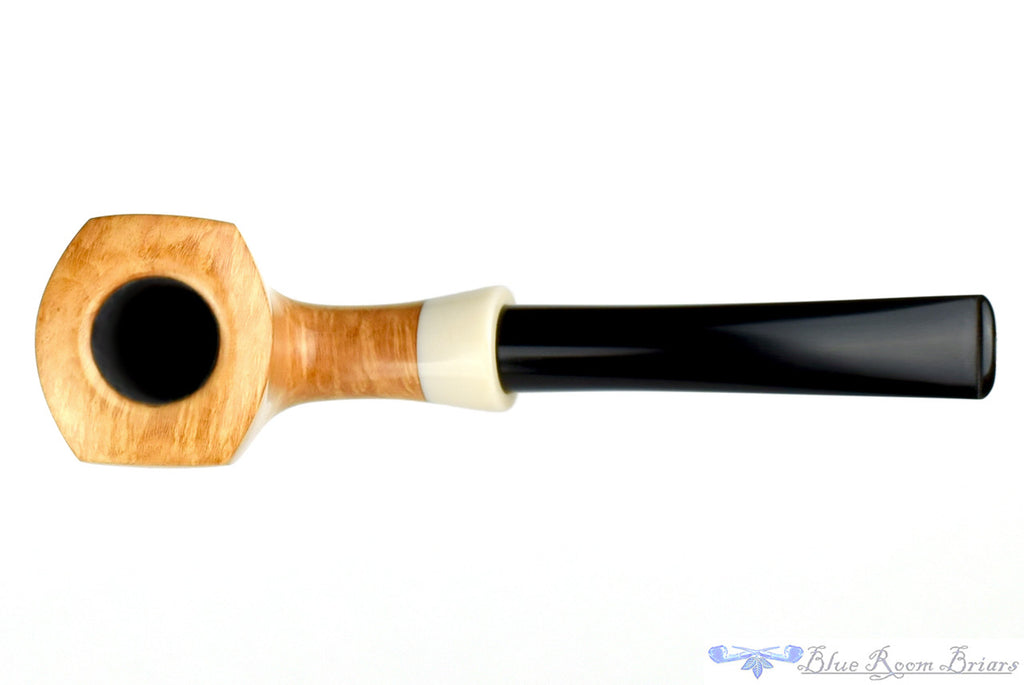 Blue Room Briars, Charl Goussard Pipe 1/8 Bent Pale Elephant's Foot with Acrylic, smooth, pale, perfect, taper, tapered stem, black stem, south africa, south african, natural finish