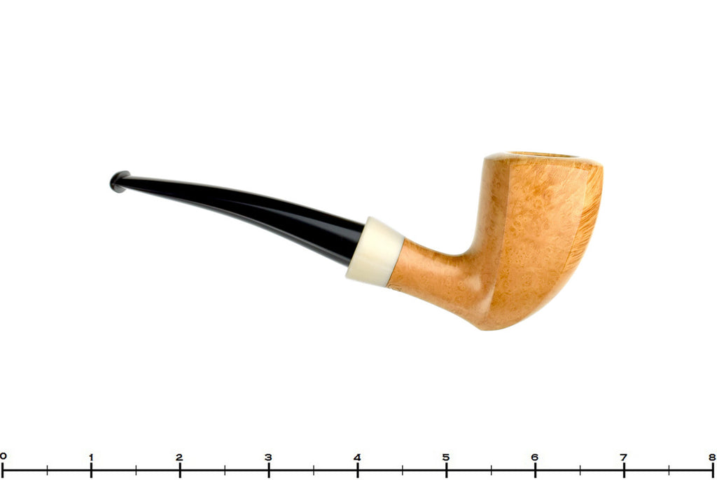 Blue Room Briars, Charl Goussard Pipe 1/8 Bent Pale Elephant's Foot with Acrylic, smooth, pale, perfect, taper, tapered stem, black stem, south africa, south african, natural finish