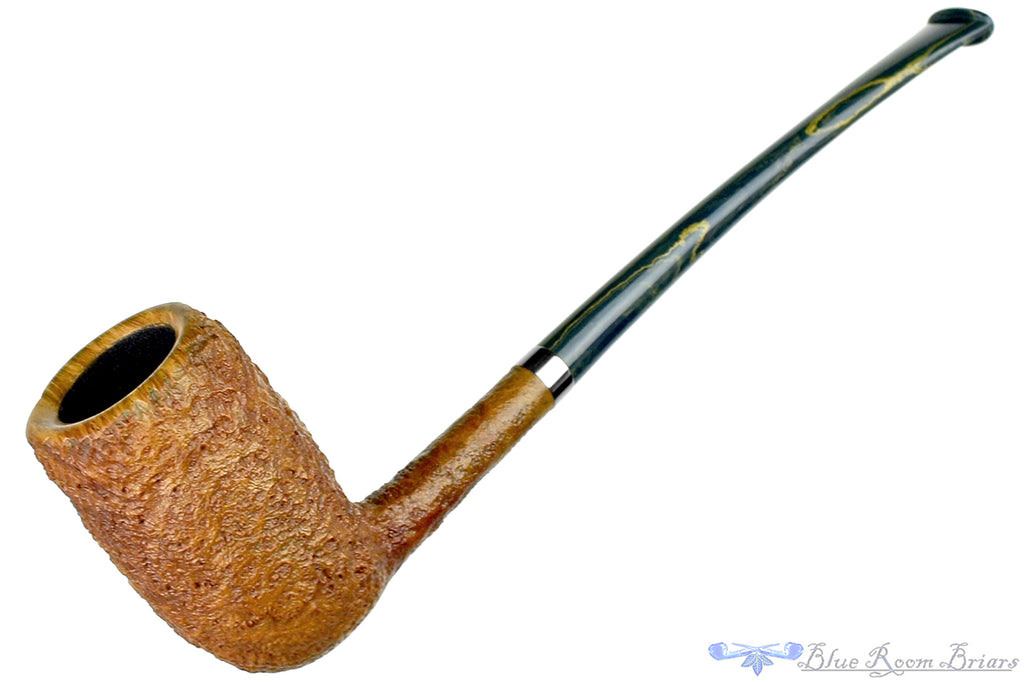 Blue Room Briars is proud to present this Nate King Pipe 676 Sandblast Belge with Titanium and Brindle