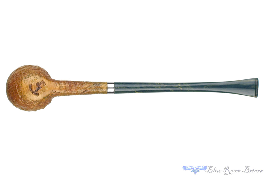 Blue Room Briars is proud to present this Nate King Pipe 676 Sandblast Belge with Titanium and Brindle