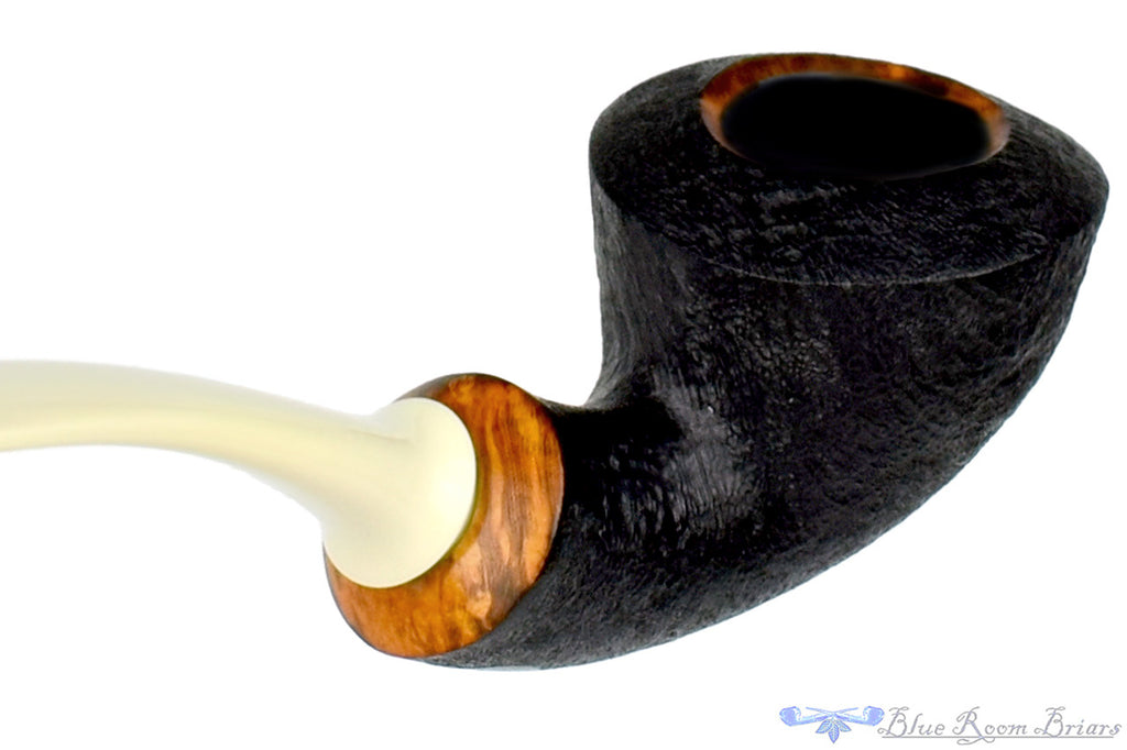Benjamin Westerheide Pipe 1/4 Bent Black Blast Danish Dublin with Military Mount at Blue Room Briars