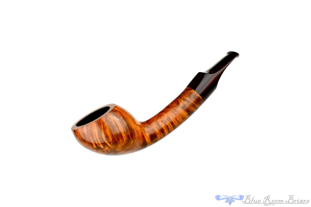 Blue Room Briars is proud to present this Benjamin Westerheide Pipe 1/8 Bent Tiger Striped Scoop