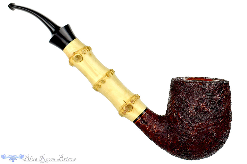 Jesse Jones Pipe Titan 1/2 Bent Sandblast Bamboo Billiard at Blue Room Briars
