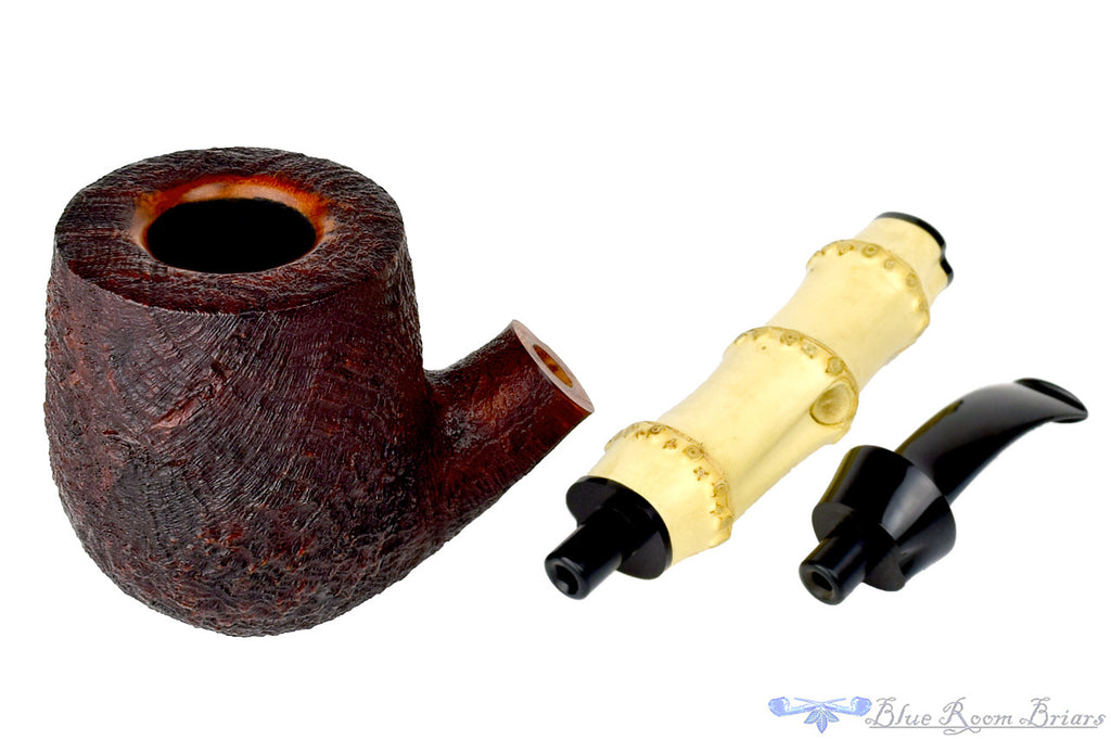 Jesse Jones Pipe Titan 1/2 Bent Sandblast Bamboo Billiard at Blue Room Briars