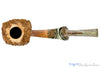 Blue Room Briars is proud to present this Nate King Pipe 679 Bent Ring Blast Paneled Dublin with Brindle and Plateau