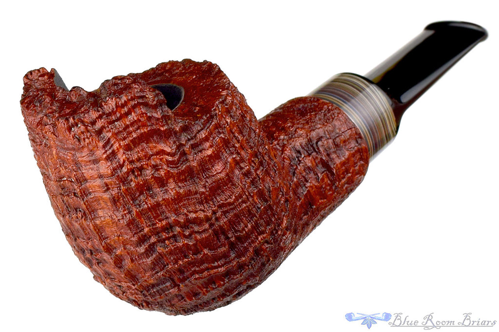 Bill Shalosky Pipe 313 Ring Blast Stout Windshield Billiard with Fordite