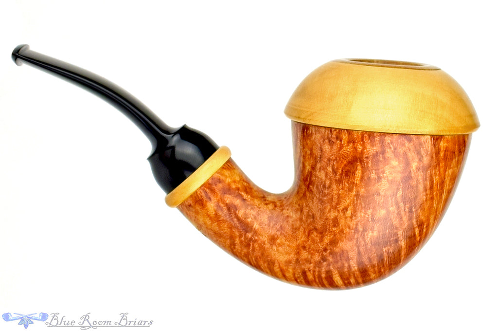 Blue Room Briars is proud to present this Sergey Cherepanov Pipe Briar Calabash with Boxwood