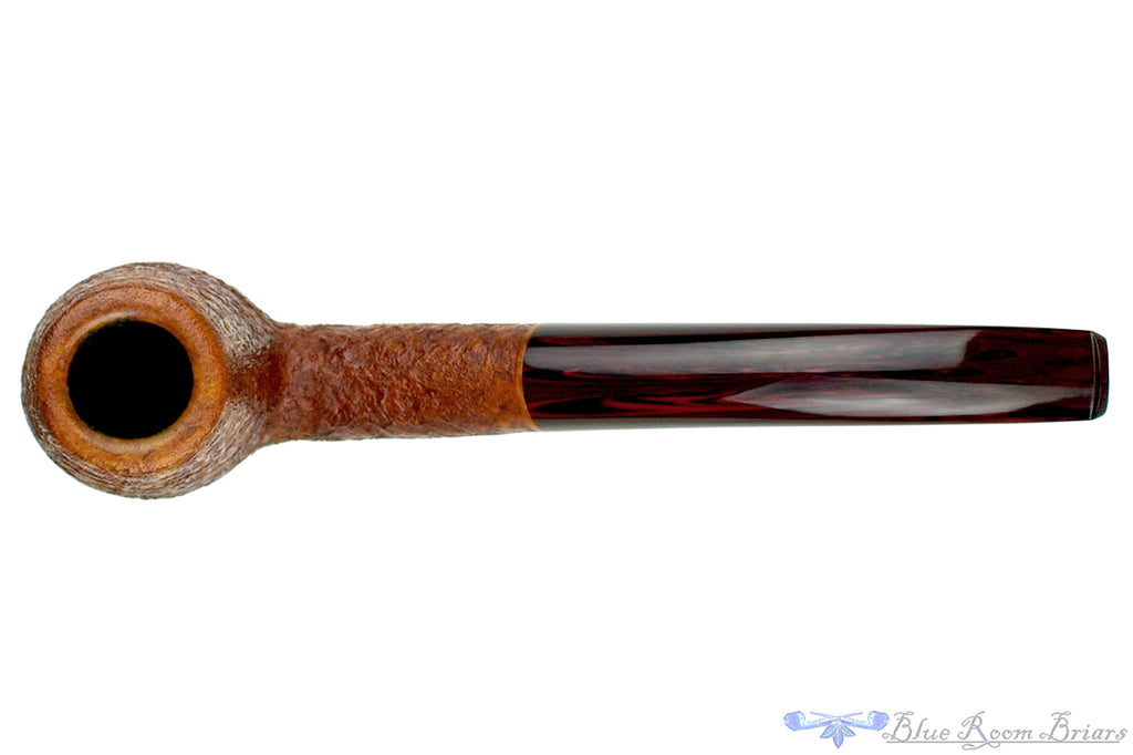 Blue Room Briars is proud to present this Joe Hinkle Pipe Bent Sandblast Billiard with Brindle