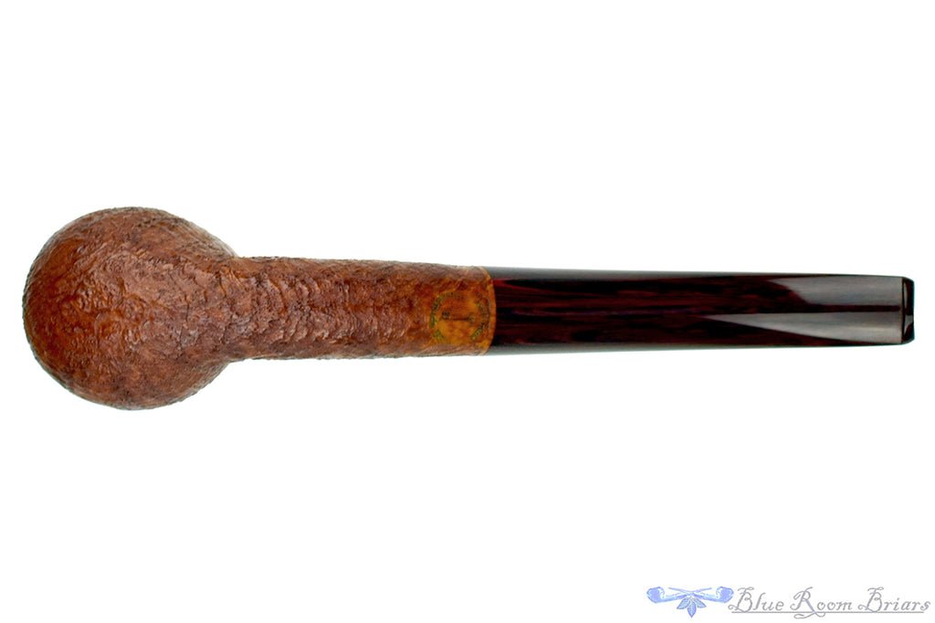 Blue Room Briars is proud to present this Joe Hinkle Pipe Bent Sandblast Billiard with Brindle