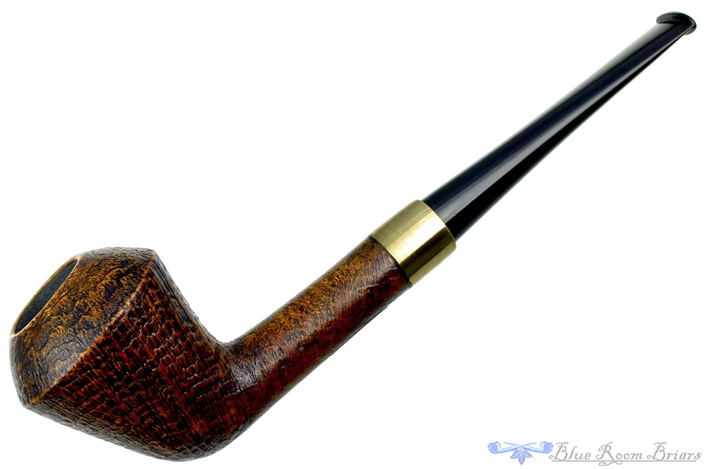Blue Room Briars is proud to present this Charl Goussard Pipe Ring Blast Rhodesian with Brass