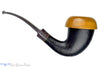 Blue Room Briars is proud to present this Charl Goussard Pipe Black Blast Calabash with Olive Wood and Brindle