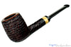 Blue Room Briars is proud to present this Brian Madsen Pipe Rusticated Billiard with Box Elder Burl Insert