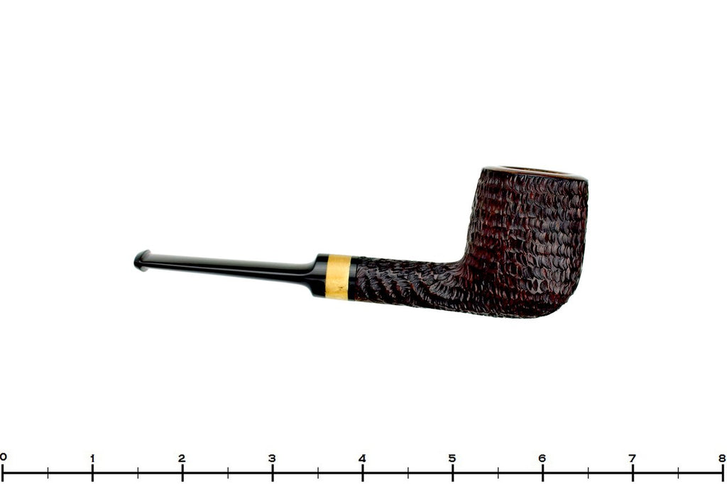 Blue Room Briars is proud to present this Brian Madsen Pipe Rusticated Billiard with Box Elder Burl Insert