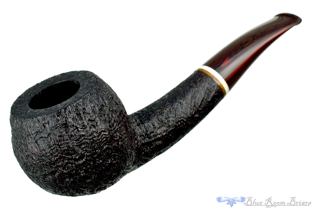 Blue Room Briars is proud to present this Jerry Crawford 1/8 Bent Black Blast Apple with Ivorite and Brindle