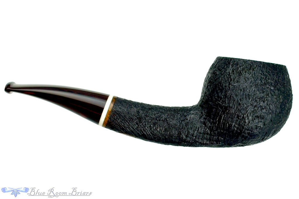 Blue Room Briars is proud to present this Jerry Crawford 1/8 Bent Black Blast Apple with Ivorite and Brindle