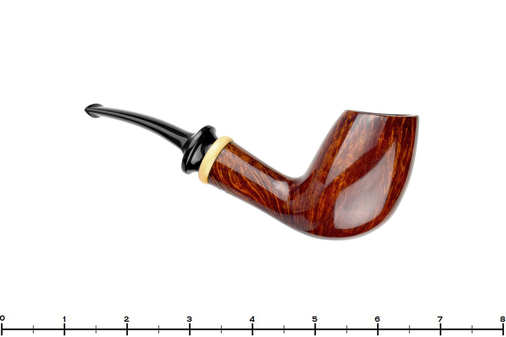 Blue Room Briars is proud to present this Bill Walther Pipe Straight Grain Scoop with Boxwood