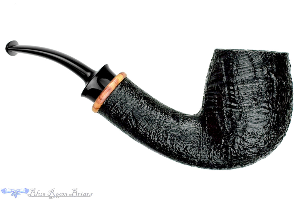 Blue Room Briars is proud to present this Bill Shalosky Pipe 569 Bent Black Blast Billiard with Tulip Wood