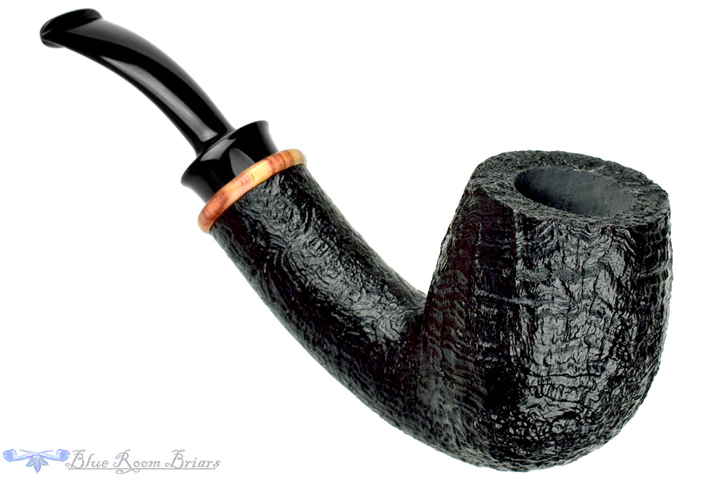 Blue Room Briars is proud to present this Bill Shalosky Pipe 569 Bent Black Blast Billiard with Tulip Wood