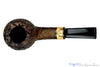 Blue Room Briars is proud to present this Jerry Crawford Pipe 1/4 Bent Ring Blast Egg with Spalted Maple Insert and Plateau