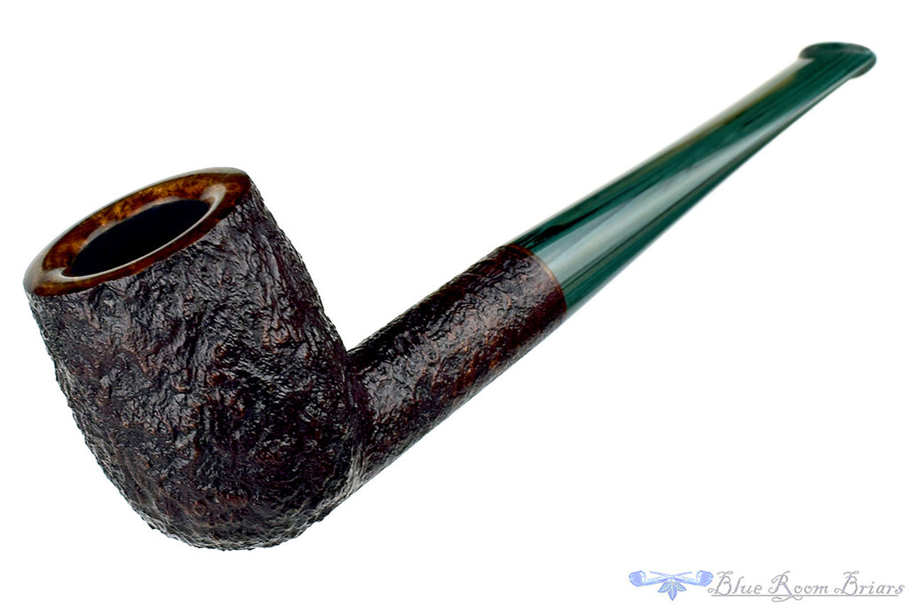 Jesse Jones Pipe Sandblast Billiard with Jade Brindle at Blue Room Briars
