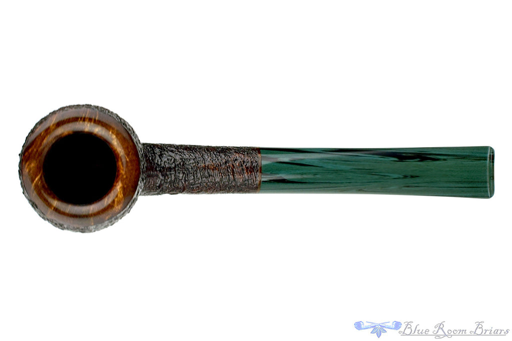 Jesse Jones Pipe Sandblast Billiard with Jade Brindle at Blue Room Briars