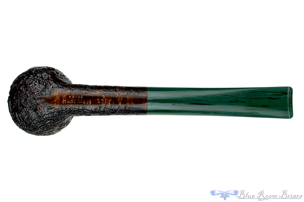 Jesse Jones Pipe Sandblast Billiard with Jade Brindle at Blue Room Briars