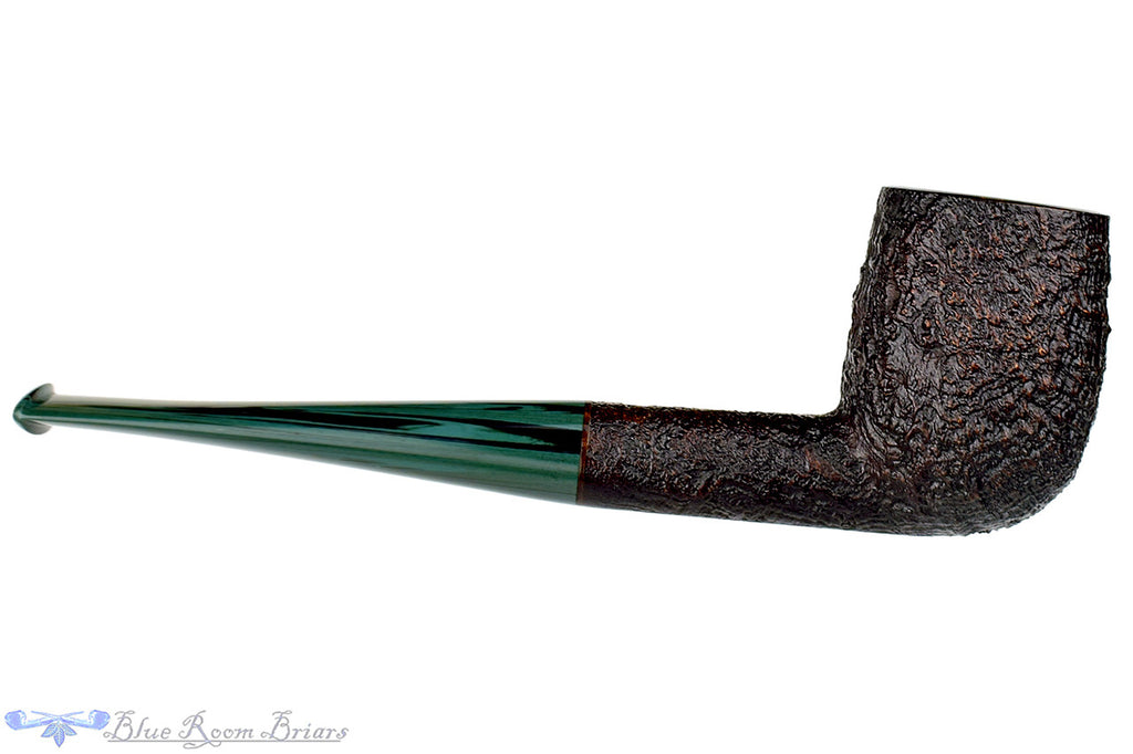 Jesse Jones Pipe Sandblast Billiard with Jade Brindle at Blue Room Briars