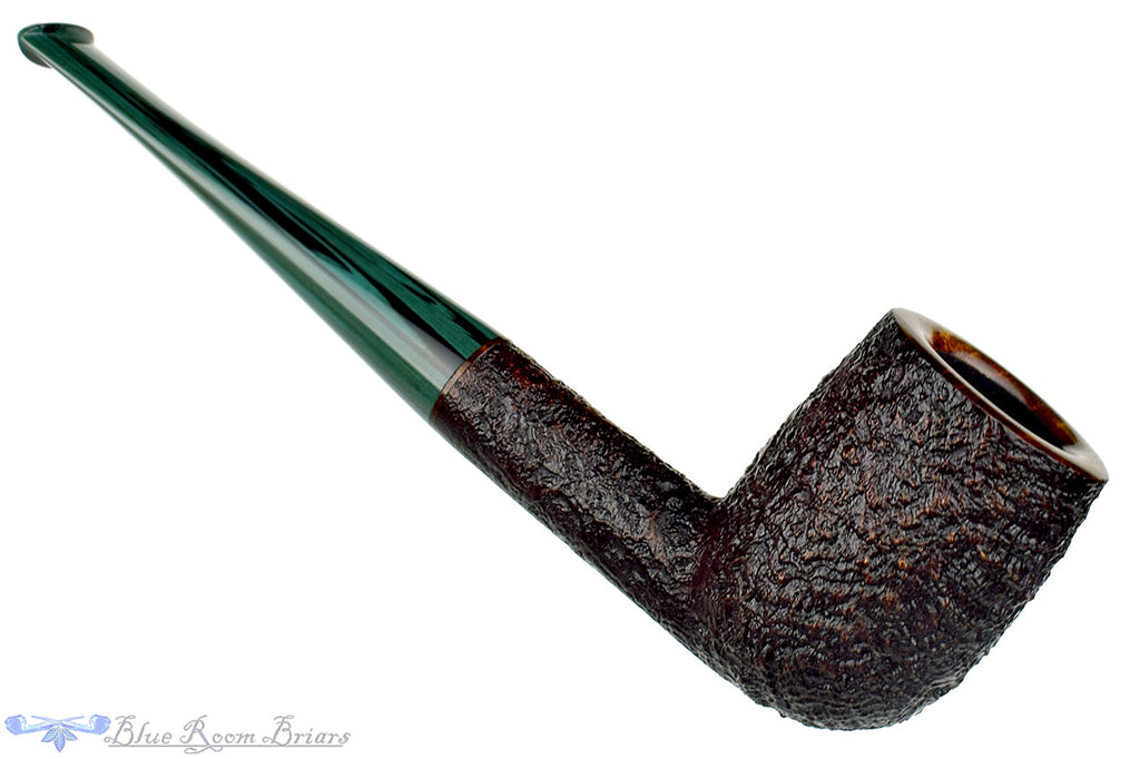 Jesse Jones Pipe Sandblast Billiard with Jade Brindle at Blue Room Briars