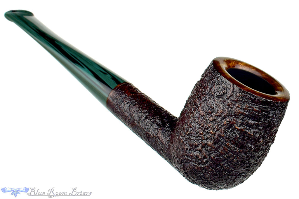 Jesse Jones Pipe Sandblast Billiard with Jade Brindle at Blue Room Briars