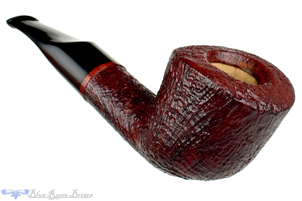 RC Sands Pipe 1/8 Bent Red Blast Dublin with Oval Shank from Blue Room Briars