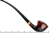 Blue Room Briars is proud to present this Marinko Neralić Pipe Partial Rusticated Churchwarden with Exotic Wood and Plateau