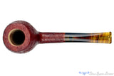 Blue Room Briars is proud to present this RC Sands Pipe Bent Sandblast Apple with Dark Amber Stem