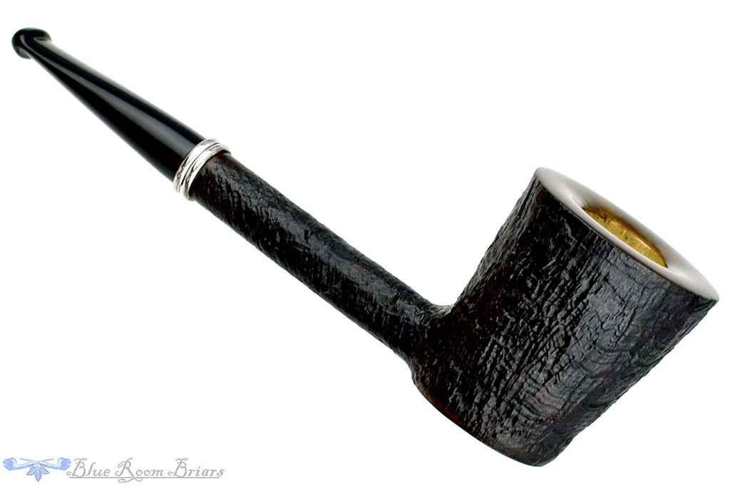 Blue Room Briars is proud to present this Colin Rigsby Pipe Black Blast Dublin Poker with Silver