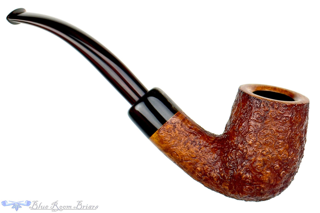 Jesse Jones Pipe 1/4 Bent Sandblast Billiard with Buffalo Horn and Military Mount at Blue Room Briars