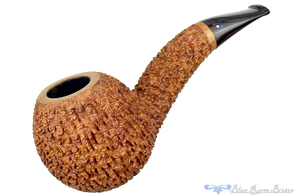 Blue Room Briars is proud to present this Dr. Bob Pipe Rusticated Hawkbill with Grey Brindle