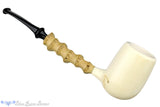 Blue Room Briars is proud to present this Nate King Pipe 551-19 Block Meerschaum Bamboo Billiard