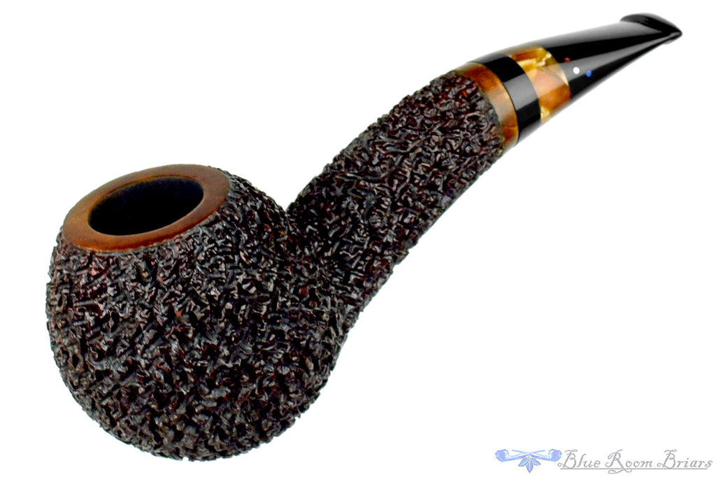 Blue Room Briars is proud to present this Dr. Bob Pipe (PPP) Rusticated Hawkbill with Acrylic