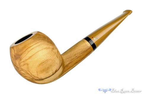 Dr. Bob Pipe Carved Tan Billiard with Acrylic Insert and Brindle